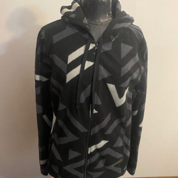 Athletic Works Black/Gray Fleece hoodie jacket, size XXL - Picture 1 of 4
